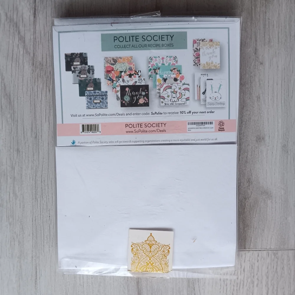 Polite Society Blank Note Cards & Envelopes Boxed Set of 20 Floral Tropical New